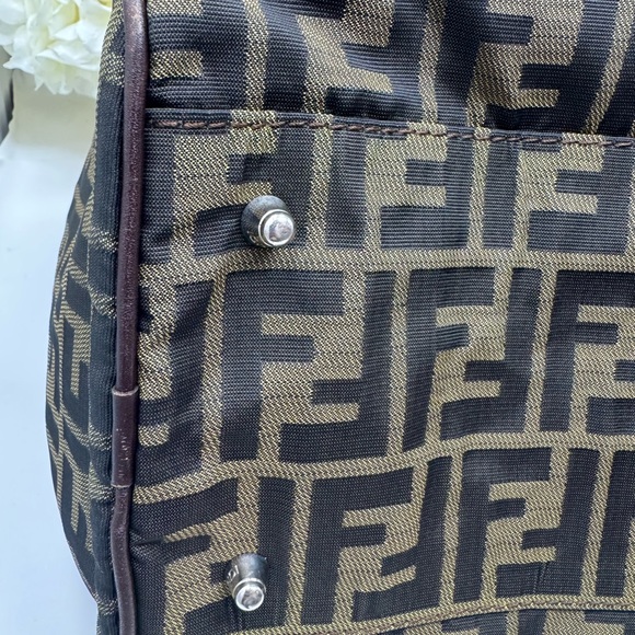 💯Authentic preloved Fendi Tobacco Zucca Leather and Canvas Duffel Bag - Picture 8 of 9